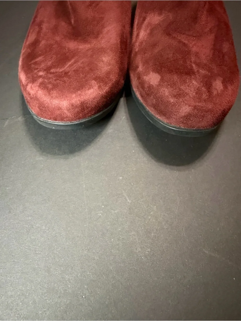 Mephisto Burgundy Suede Ankle Booties with Buckle